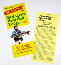 1983 Gods Lake Manitoba Stringer s East End Lodge Fly Fish VTG Travel Brochure
