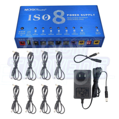Professional Effects Power Supply For 9V 12V 18V  ISO-8 Isolated Each Output