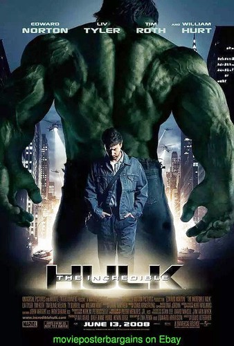 THE INCREDIBLE HULK MOVIE POSTER Original DS 27x40 Advance 2008 EDWARD NORTON