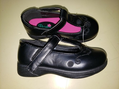 Zapatos sin cordones correa en T niñas negros talla 6 NUEVOS eBay