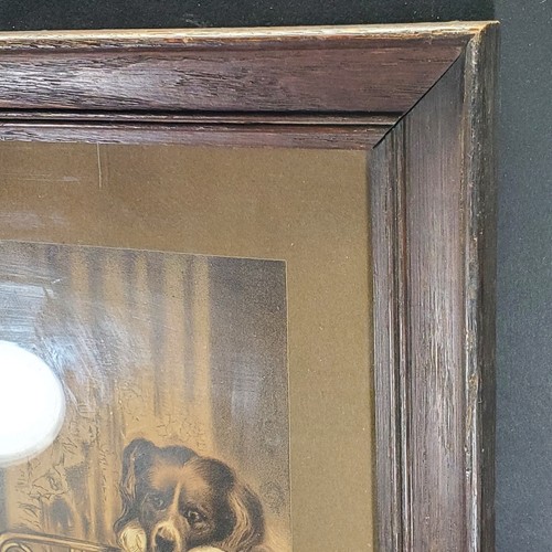 ALFRED JAMES DEWEY CAMARADAS IMPRESIÓN LITOGRAFÍA MARCO MADERA VIDRIO PERRO NIÑA ANTIGUO *LEER* - Imagen 10 de 18