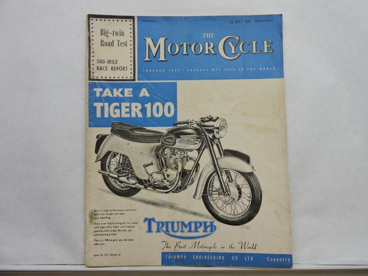 The Motorcycle Magazine July 13 1961 Triumph Tiger 100 Lambretta