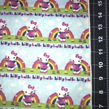 Hello Kitty FQ 18 X 22 Rainbows Cotton Fabric - New