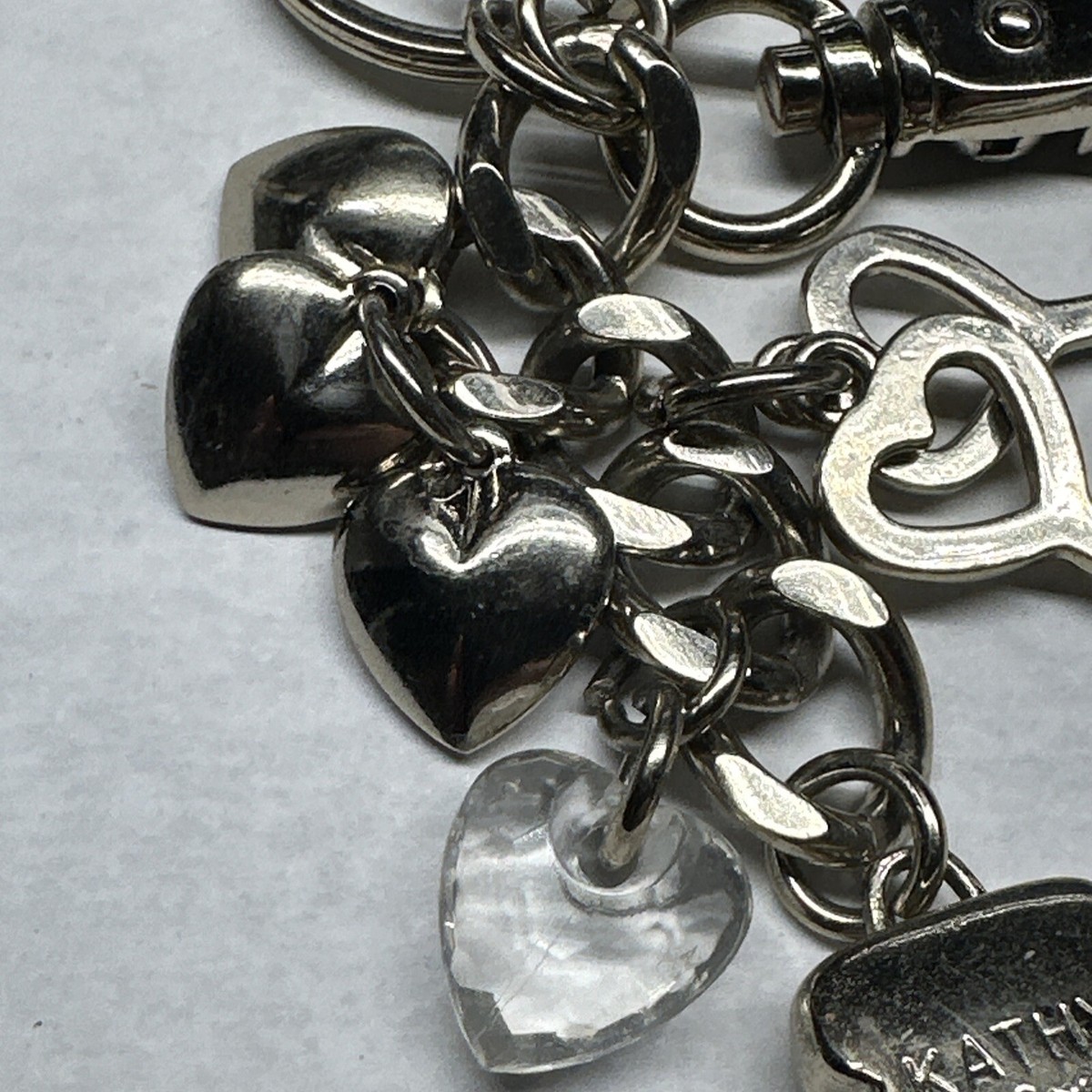 Kathy Van Zeeland Hearts Faux Crystal Keys Keychain Clip On | eBay