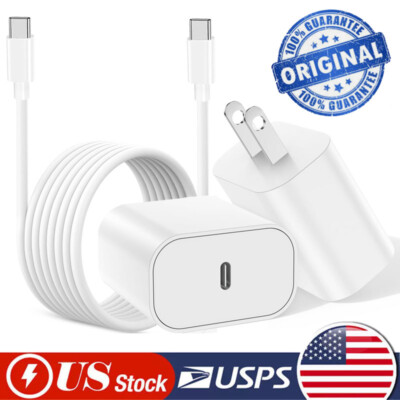 Original Type C Fast Charger For iPhone 16e 16 15 14 13 12 Pro Max Type C Cable