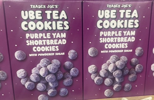 2 Packs Trader Joe's UBE Tea Cookies Purple Yam Shortbread Cookie 10oz Each Pack - Picture 2 of 3