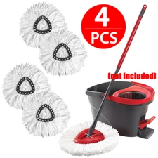 4x Replacement Microfiber Mop Head Easy Clean Wring Refill For O-Cedar Spin Mop