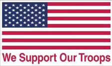 We Support Our Troops Military White Vinyl Decal Bumper Sticker