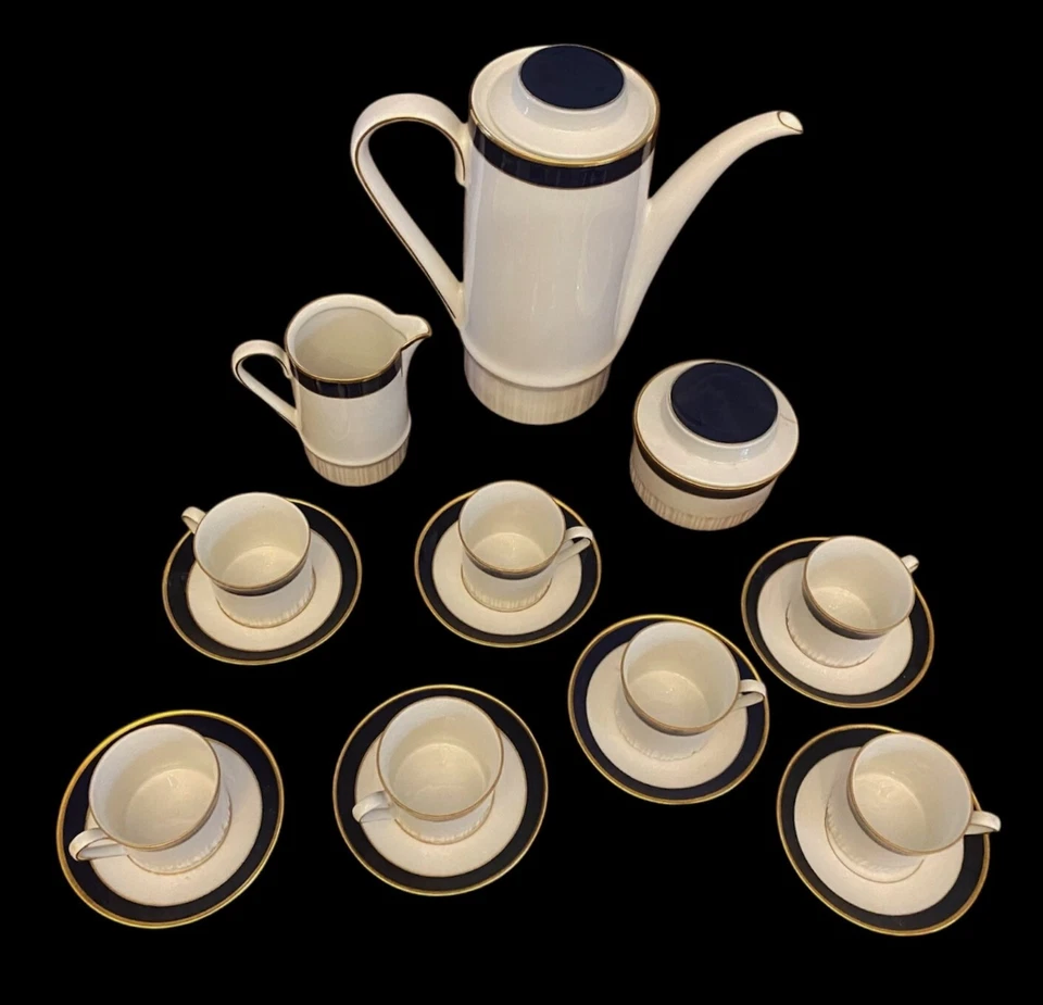 Juego de café de porcelana vintage Kahla "Echt Kobalt" - Juego completo de 7 Foto 3 de 4