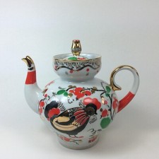 LOMONOSOV Made in USSR kleine Teekanne Hahn Rot Gold