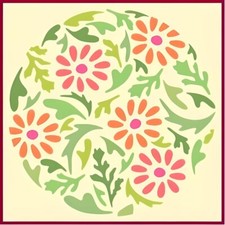 FLOWER CIRCLE 5 - DAISY - BOTANICAL - The Artful Stencil