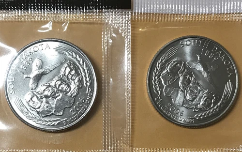 2006-P&D South Dakota Uncirculated States Quarters in Mint Cello (2 Coins)