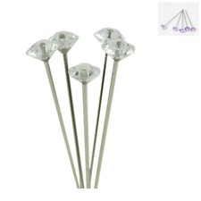 100 Diamante diamonte pins 4cm buttonholes weddings Clear Purple