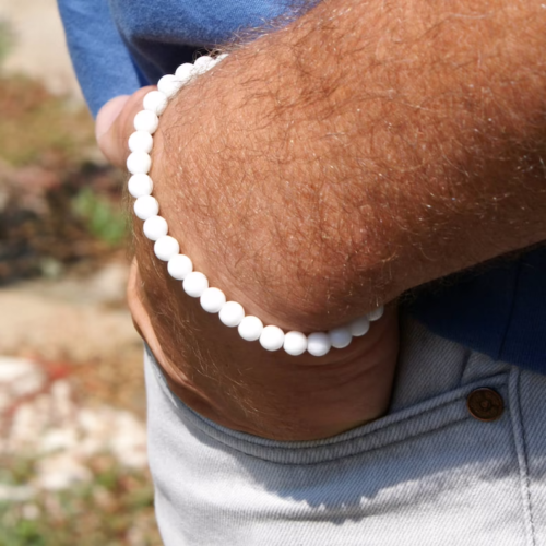 Set 6 Bracciali In Pietre Naturali 8mm – Bracciali Elastici Per Uomo E Donna, Regalo Confezionato