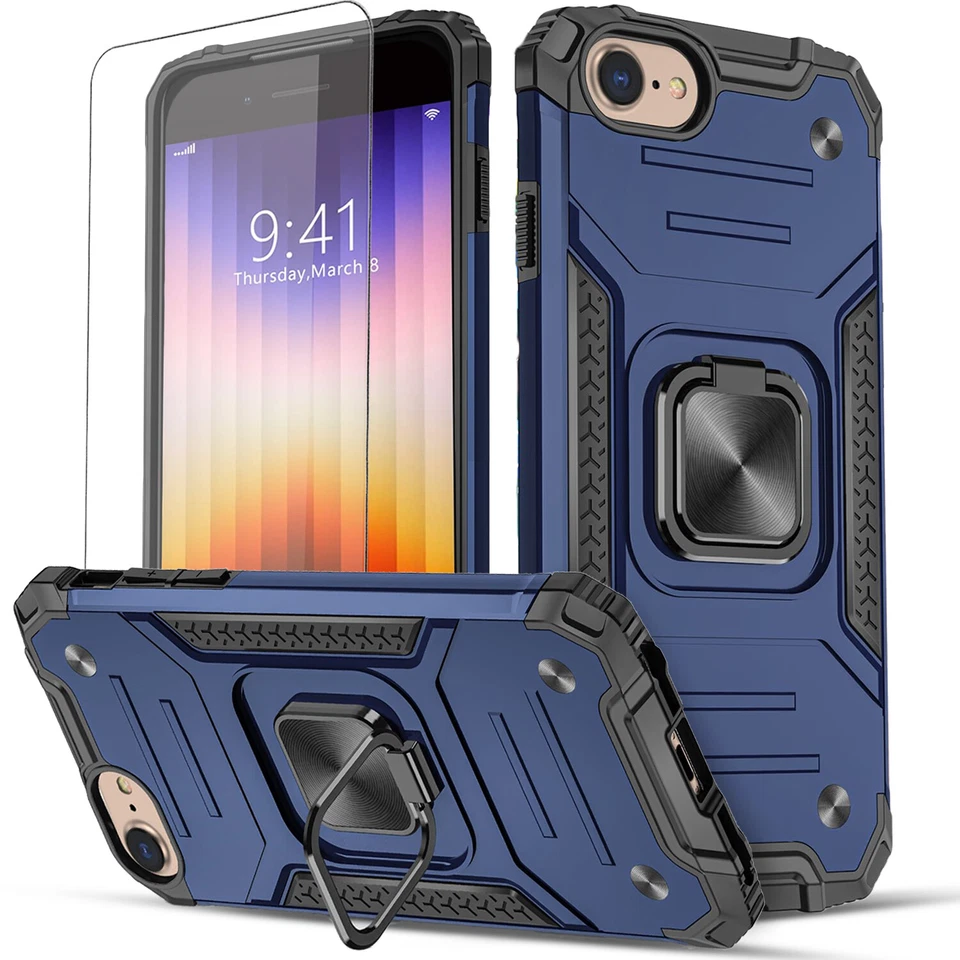 For iPhone SE 2020/8 Plus/7/Case Phone Cover Shockproof + Tempered Glass Screen - Image 3 of 4