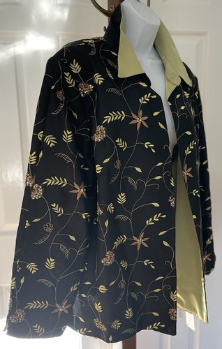 NEW- MSK Women- Size 2X - Evening Wear Jacket- Beaded Embroidered- Apple Green - Picture 6 of 16