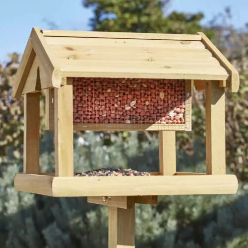 Wooden Bird Table Garden Feeder Feeding Station Bird House Traditional Standing - Picture 23 of 34