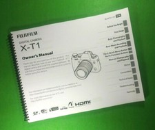 Owners Manual for Fujifilm X-T1 Camera 152 Pages W/Clear Covers 