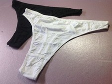 Women Panties,Thongs 2 Pairs Lot,Size S. Black White 100 Cotton Bangladesh Made