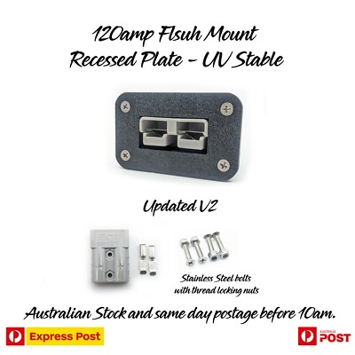 Anderson 120 Amp Plug Covers With Flush Mount Kit - UV Stable For Caravan & 4WD Applications