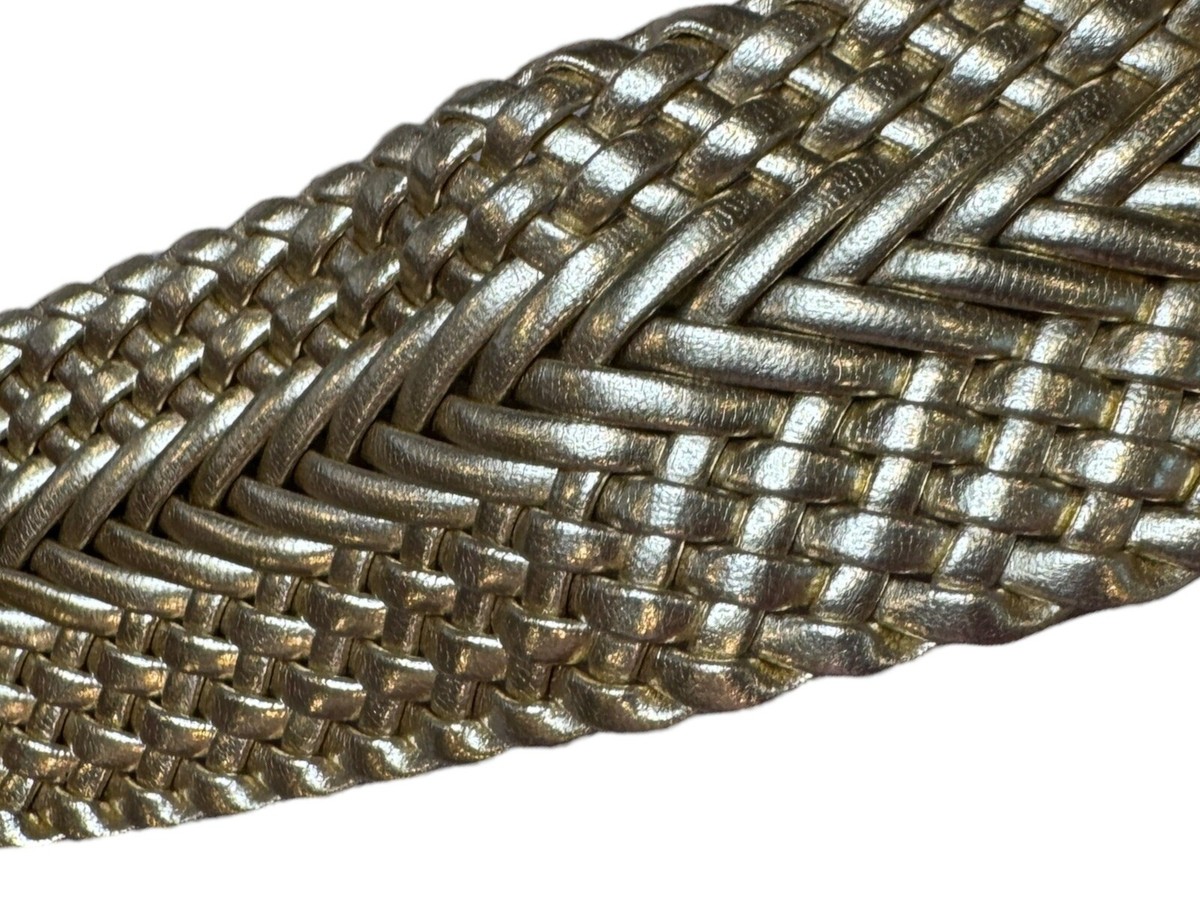 Lake Shore Drive Gold Faux Leather Braided Belt Size Large 