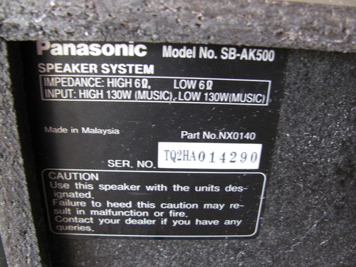 One Pair Panasonic SB-AK500 Speakers Tested Great Working Condition - Picture 14 of 16