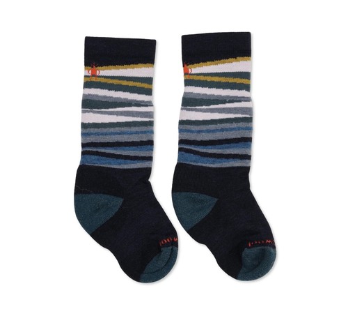 Smartwool ESF16218 Kid's Merino Wool Crew Socks, Navy/Stripes Size XS - Picture 3 of 3