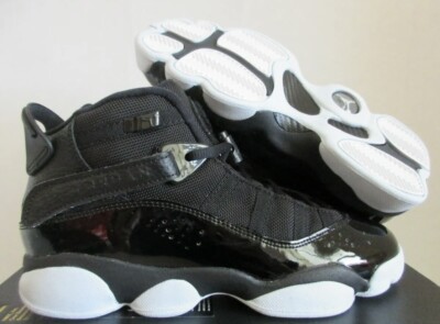 NIKE JORDAN 6 RINGS (GS) BLACK-WHITE SZ 5.5Y WOMEN SZ 7 
