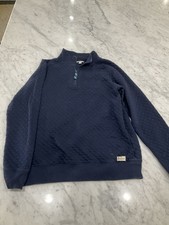 JCrew Crewcuts Boys Navy Quilted Pullover Quarter Zip Size XXL 14/15 