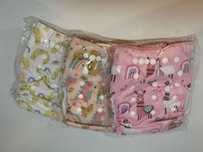 Lot of 3 Baby Goal BabyGoal Girls Reuse Cloth Diaper Covers W/ Inserts NEW