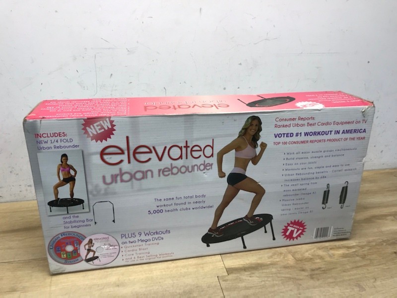 Elevated Urban Rebounder Trampoline with DVDs Workout NEW!