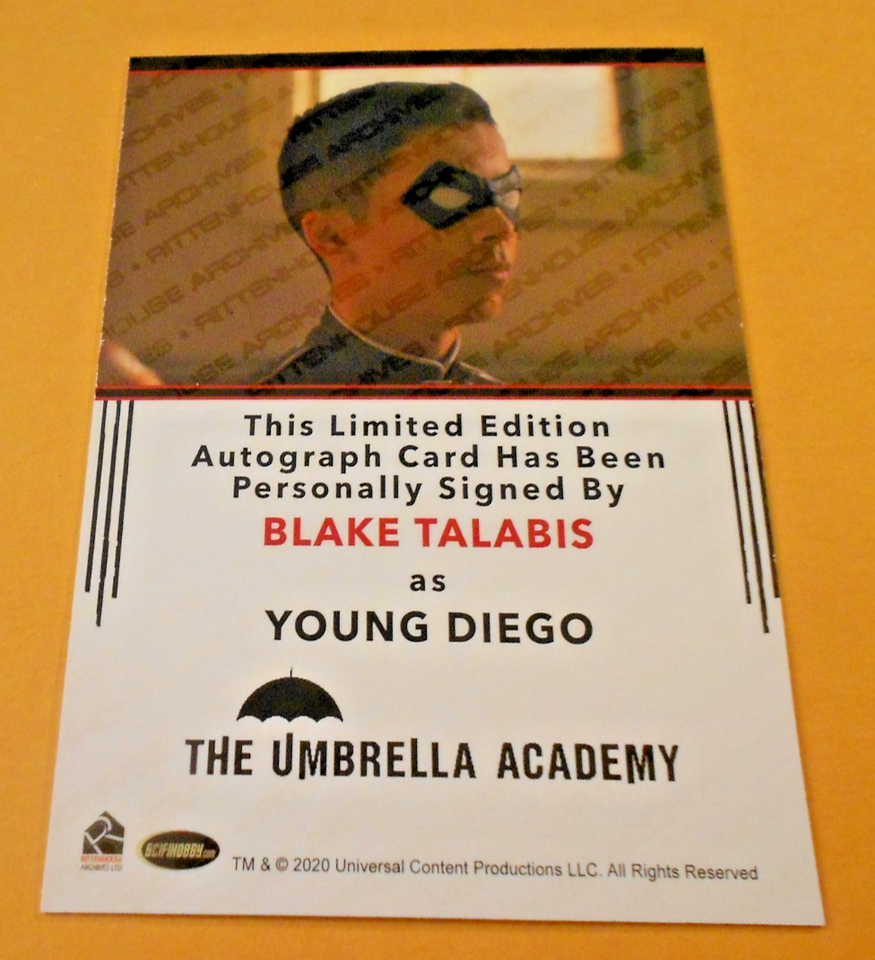 BLAKE TALABIS YOUNG DIEGO THE UMBRELLA ACADEMY EXPANSION SERIES 3 AUTO ...