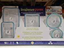 Snapware Pyrex 18-piece Glass Food Storage Set Airtight, Leak-Proof, BRAND NEW