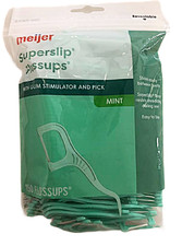 Meijer Superslip Flossups With Gum Stimulator and Pick. Mint Flavor 1-pack 150