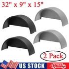 Set of 2 Steel Round Single Axle Trailer Fenders with Backs for 14"-16" Wheels