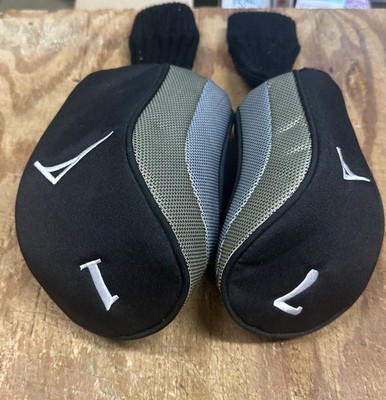 Set Of 2 Acuity Driver &  7 Wood Golf Club Head Cover Black Gold Silver