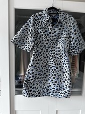 Ganni Blue Print Mini Dress Size 12 UK Excellent Condition