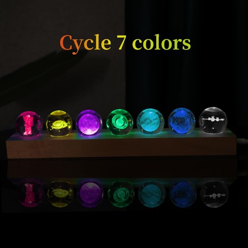 7 Pcs Planet 3D Solar System Crystal Ball Model Gift Space Astronomy Gift Pla... - Picture 3 of 7