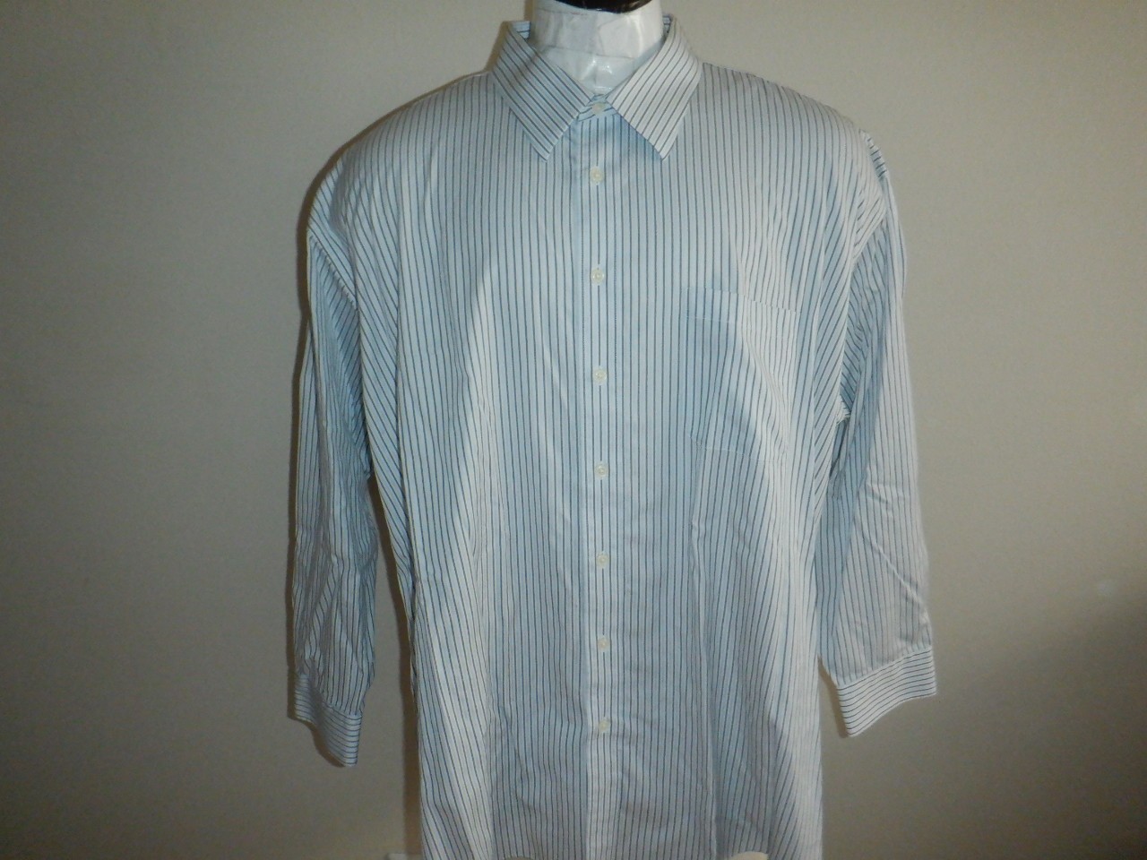 Men's Joseph & Feiss NON-IRON Slim Fit 20-34/35 BIG TALL Blue Stripe Dress Shirt
