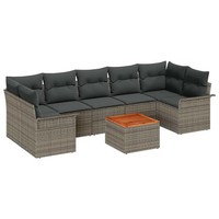 Gartensofa Set Mit Stauraum 8Er Poly Rattan Grau Terrasse Balkon