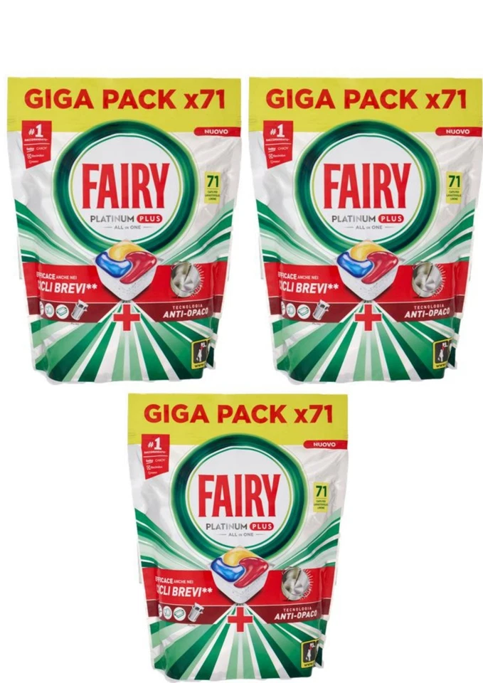 213 PASTIGLIE LAVASTOVIGLIE FAIRY PLATINUM PLUS LEMON- DETERSIVO LAVASTOVIGLIE 