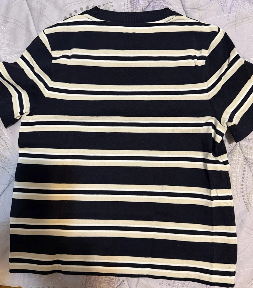 COS Colección de Estilo Medianoche Azul Marino Blanco Rayas Timbre Camiseta Talla S Foto 2 de 3