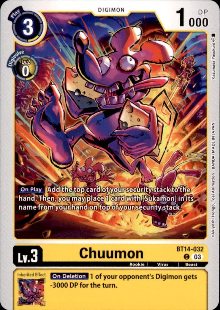 Chuumon BT14-032 C Common Blast Ace Digimon Near Mint