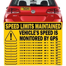 10-Pack  Vehicle Speed is Monitored by GPS  Speed Limits 10 Pack Black-sticker