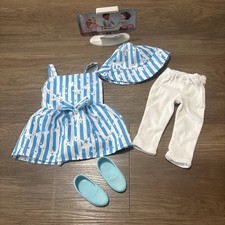 my life as doll dress set blue stripes lot of 5 items