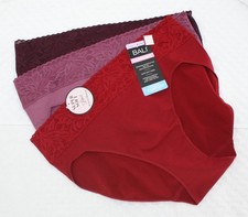 New set of 3 BALI COOL comfort HI CUT dfmlh3 seamless lace RED MAUVE BURGUNDY