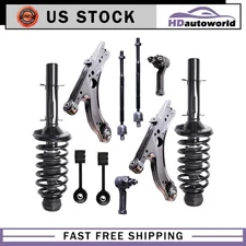10pc For Volkswagen Beetle Jetta Golf Front Struts Control Arms Tierod Sway Bars