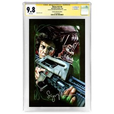 Sigourney Weaver Autographed Aliens #4 Celebrity Authentics Variant Cover CGC...