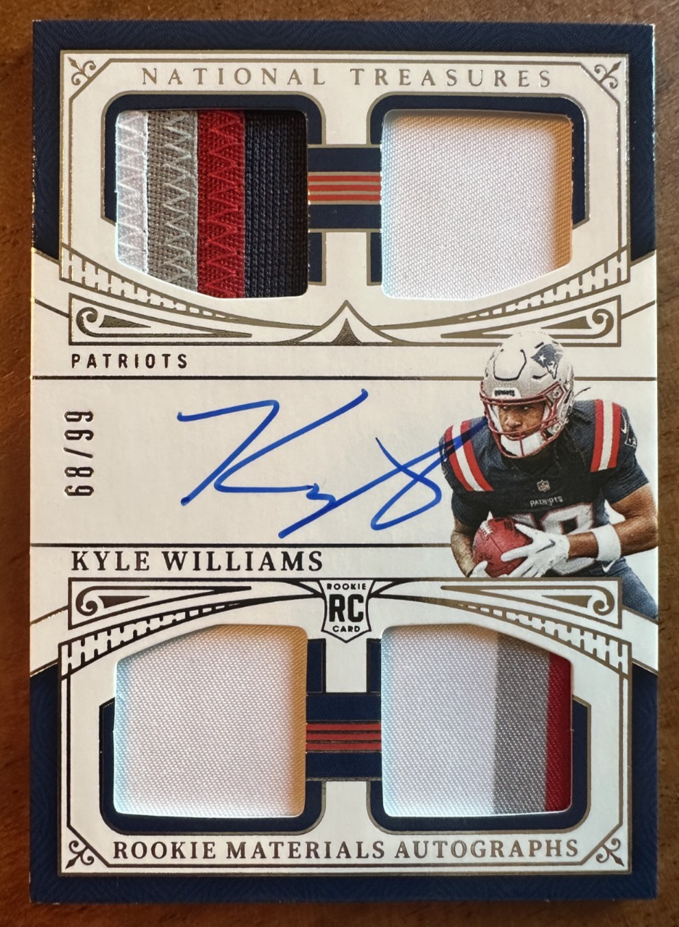 2025 National Treasures Kyle Williams RPA Rookie Materials Auto /99 RC Patriots