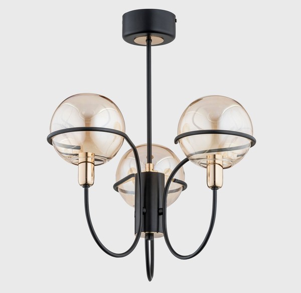 Glamour Moderne Wandleuchter 3X40W/E14 Antikes Gold Bernstein Schwarz IP20-image